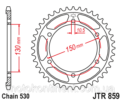 JTR859.38 задня зірка YAMAHA FZR 1000, FZS 600, YZF 1000, XJR 1300, FJ 1200, YZF-R аналог SUNSTAR 1-5601-38