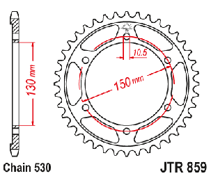 JTR859.48 задня зірка YAMAHA FZR 1000, FZS 600, YZF 1000, XJR 1300, FJ 1200, YZF-R аналог SUNSTAR 1-5601-48, фото 1