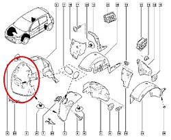 Підкрилок передній правий Renault Megane II (Рено Меган 2) — 8200415287 Оригінал