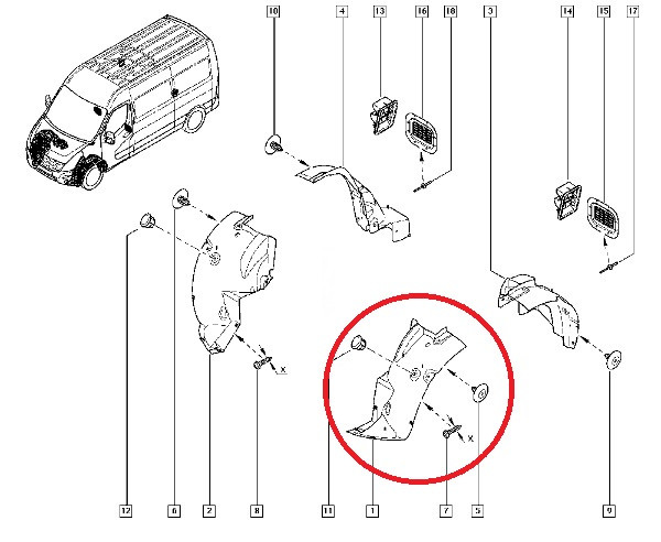 Підкрилок передній лівий Renault Master III, Nissan NV400, Opel Movano B — 2.3dci (M9T) 638410003R Оригінал