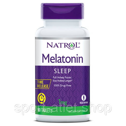 Натуральна добавка Natrol Melatonin 1 mg Time Release, 90 таблеток