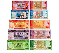 Шри-Ланка набор из 5 банкнот 2015-2016 UNC 20, 50, 100, 500, 1000 рупий
