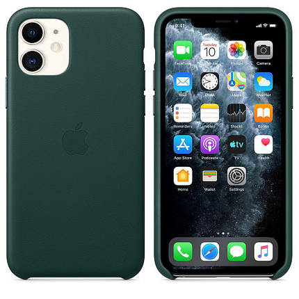Чохол накладка на iPhone 11 good Leather Case forest green, фото 3