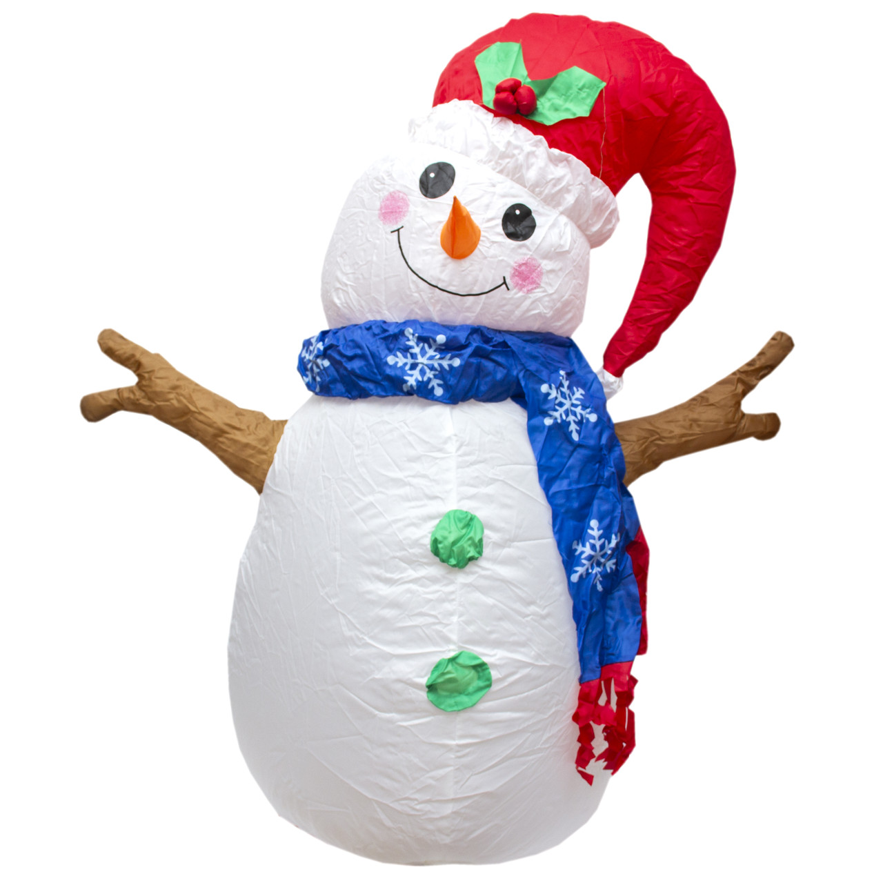 Надувний сніговик, біло-червоний, 180 см, Новорічна вулична фігура (350872)