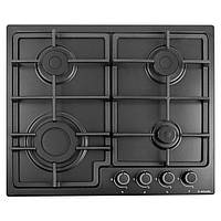 Газовая варочная поверхность для кухни Minola MGM 614224 BL, черная эмалированная, газ контроль электроподжиг