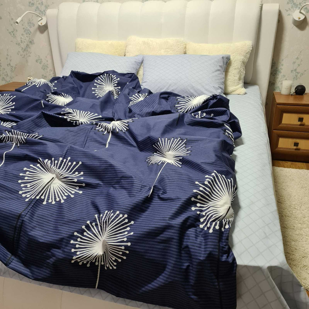 Постільна білизна бязь GOLD євро розміру -  Одуванчик Ромбік