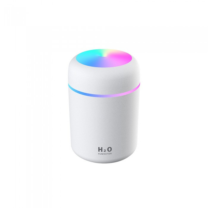 Міні USB зволожувач повітря H2O RGB 300мл, білий, фото 1