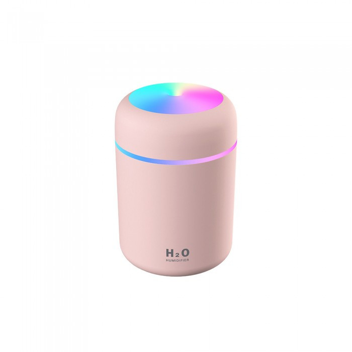 Міні USB зволожувач повітря H2O RGB 300мл, рожевий, фото 1