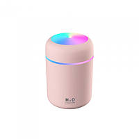 Міні USB зволожувач повітря H2O RGB 300мл, рожевий