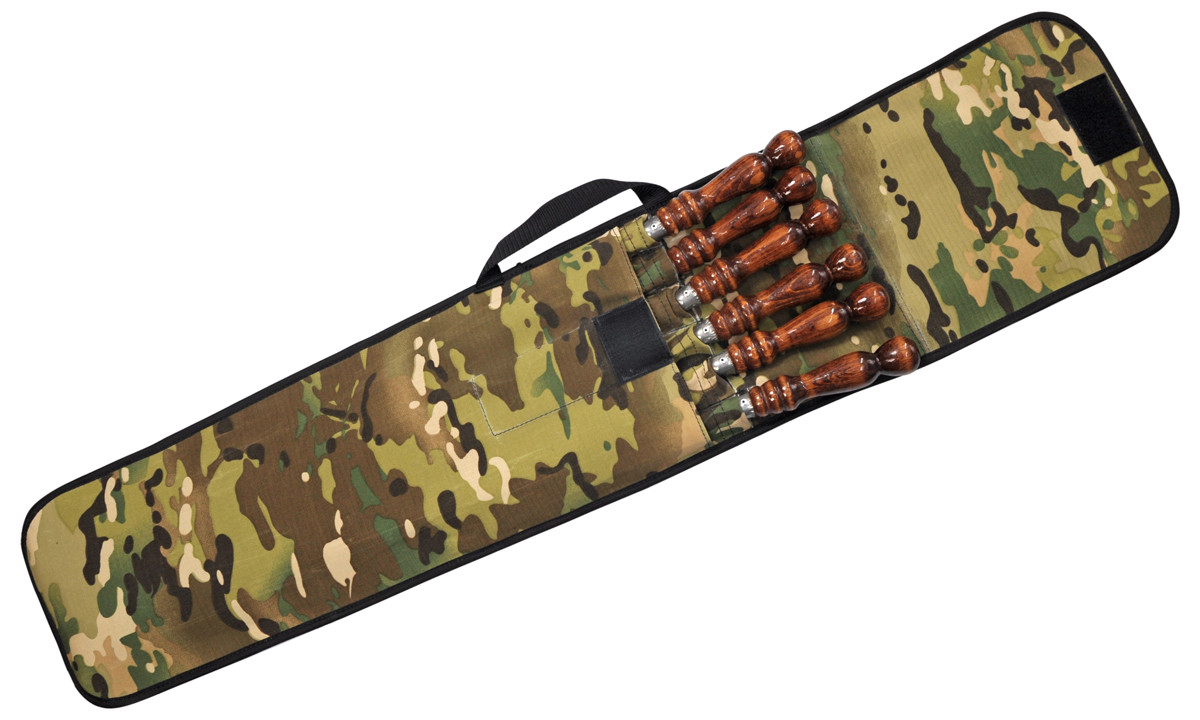 Набір шампурів з дерев'яними ручками в чохлі