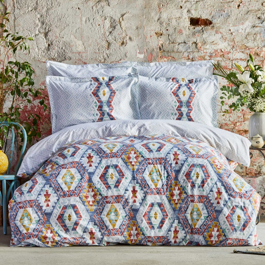 Постільна білизна Karaca Home ранфорс - Besta indigo індиго полуторна