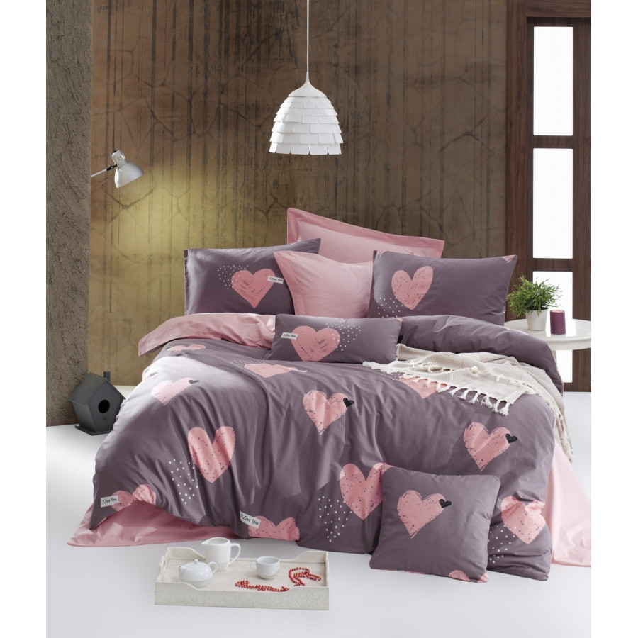 Постільна білизна Lotus Home Perfect Ranforce - Hearts сімейний