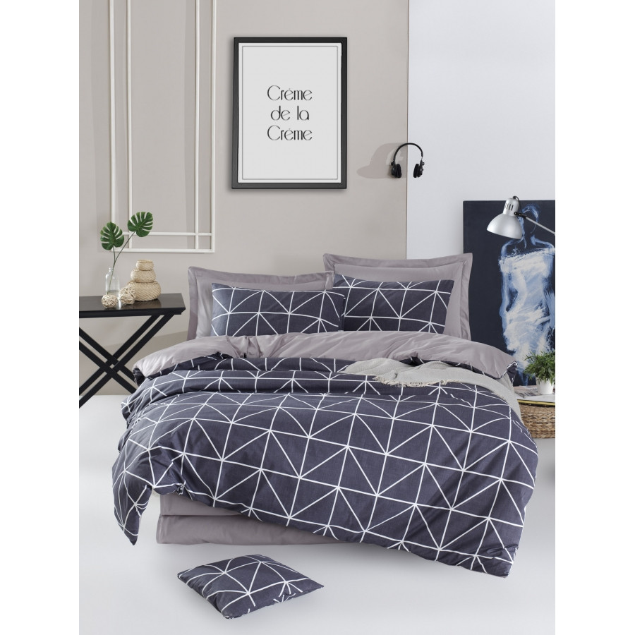 Постільна білизна Lotus Home Perfect Ranforce - Livo антрацит сімейний