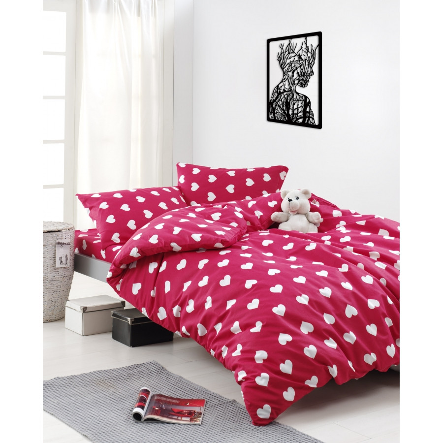 Постільна білизна Lotus Home Perfect Ranforce - Love червоний полуторний