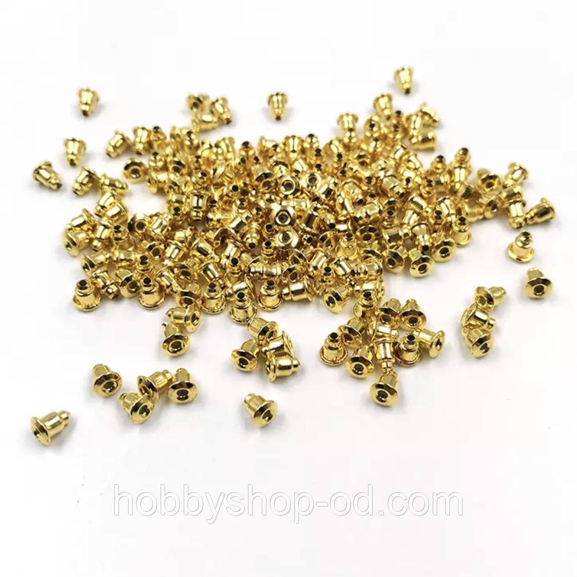 Заглушки для серег железные с силиконовой вставкой (цвет золото) вес примерно 15 г. - фото 3 - id-p63989648