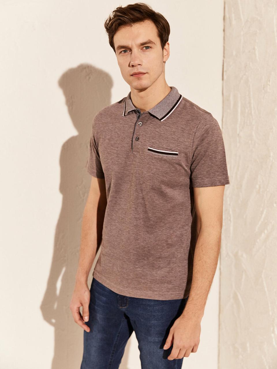 Коричневе чоловіче поло LC Waikiki/ЛС Вайкі з кишенею на грудях