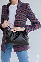 Женская модная сумка черная из эко-кожи на длинном плечевом ремне «Vivian»