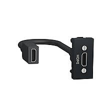 Розетка HDMI, 1 модуль антрацит Schneider Unica New (NU343054)