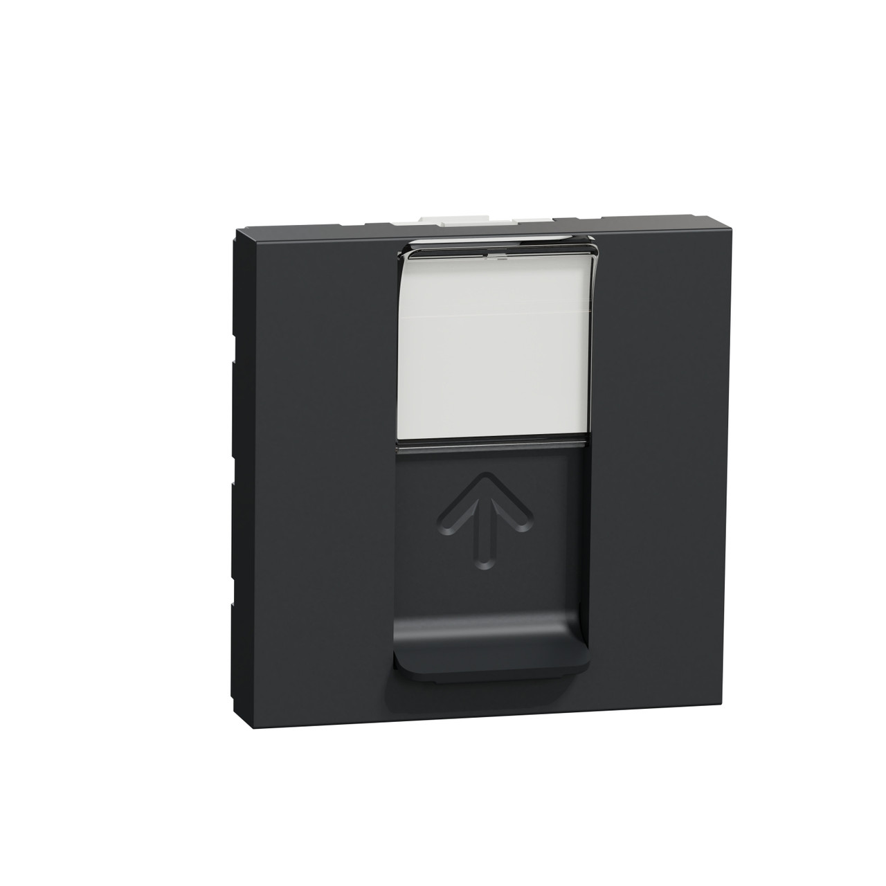 Розетка комп'ютерна RJ45, одинарна категорія 5 UTP, 2 модулі антрацит Schneider Unica New (NU341154)