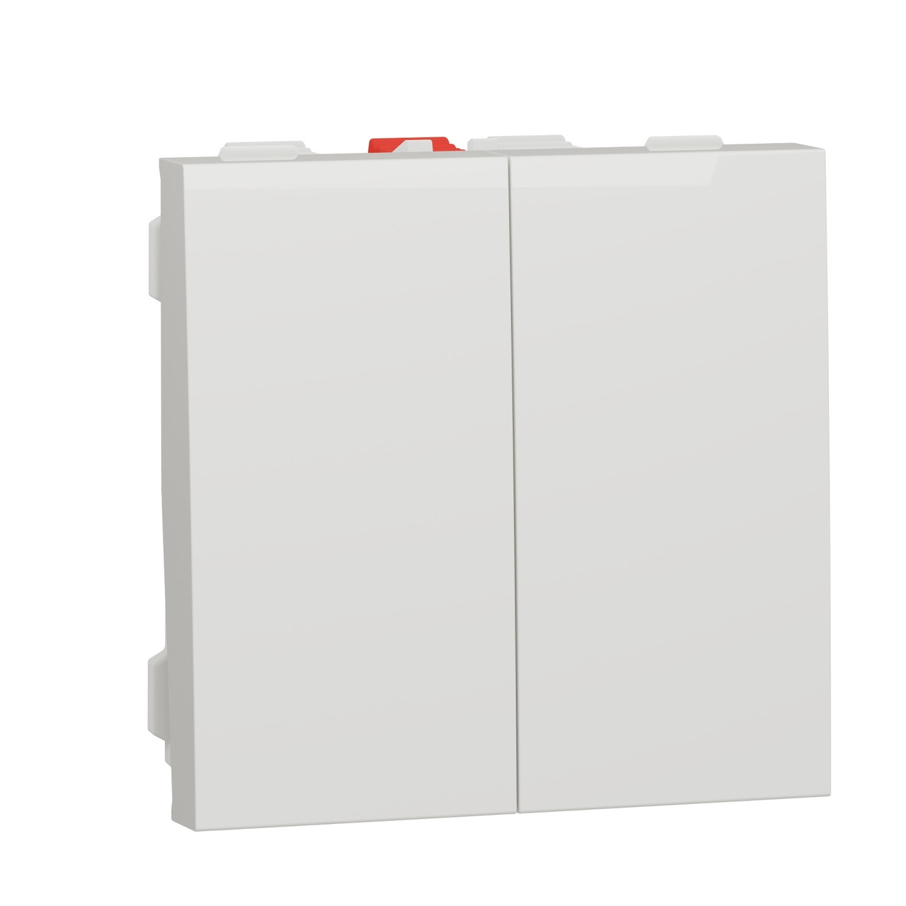 Вимикач 2-клавішний схема 5, 10А, 2 модуля білий