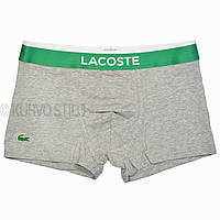 Мужские трусы Lacoste, материал хлопок, цвет серый, в наличии разные размеры