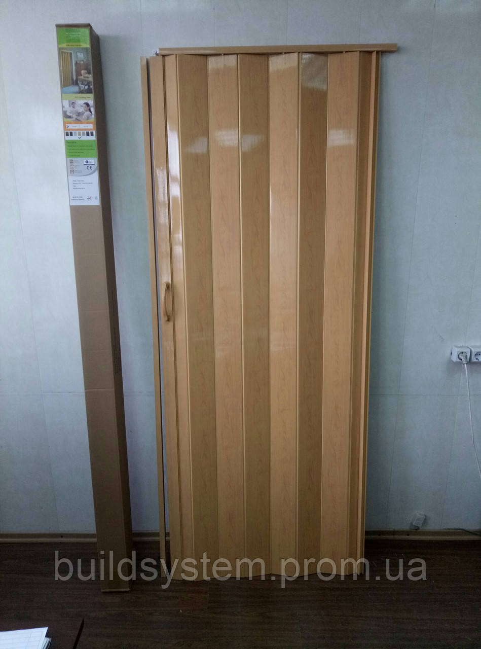 Двері гармошка глухаста No10 сосна медова, 81*203*0,6 см, доставка по Україні