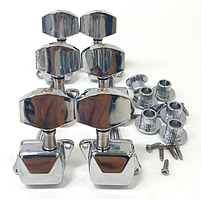 Кілки для електрогітари і акустичної гітари 3L+3R Silver