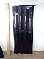 Дверь гармошка раздвижная глухая пластиковая 810*2030*6 мм стандарт ПВХ №12 венге черный