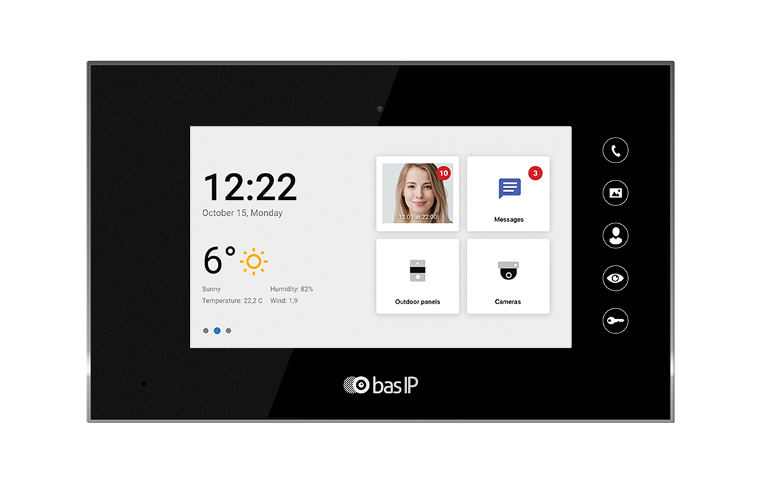 IP Відеодомофон BAS-IP AQ-07LA White/Silver/Gold/Black Чорний, фото 1