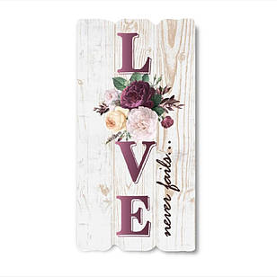Декоративна дерев'яна табличка 30х15 Love хрт10021а