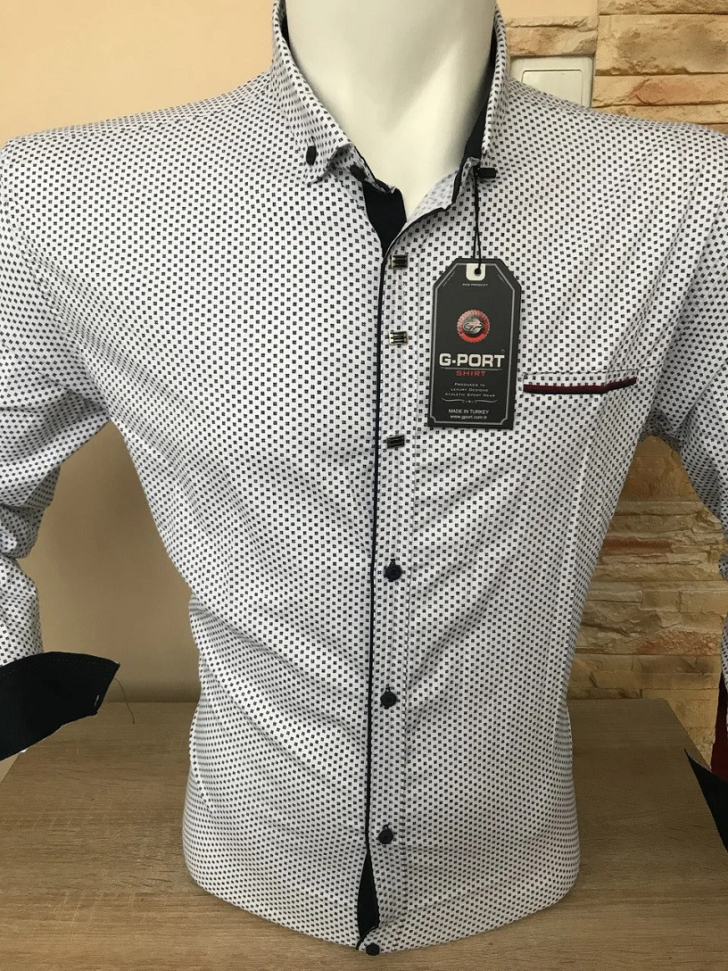 Акція!! Сорочка довгий рукав G-Port*610 з принтом,біла