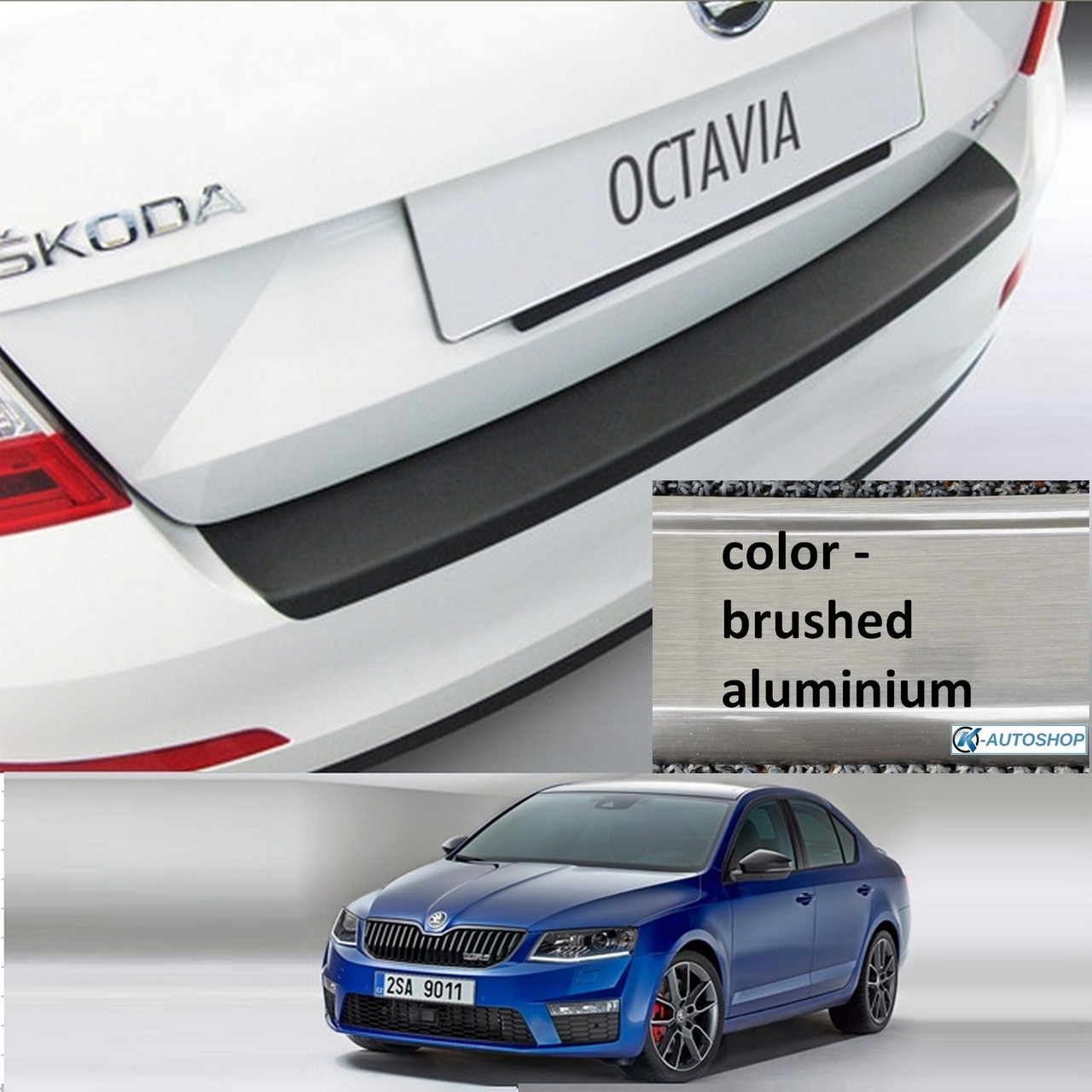 Пластикова захисна накладка на задній бампер для Skoda Octavia III A7 5dr liftback 2.2013-2.2017