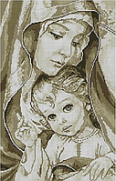 Набор алмазной вышивки (мозаики) "Мадонна с младенцем-2" (сепия)