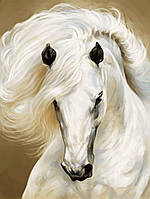 Набор алмазной вышивки "Грация - Белая лошадь" 45х60см, без подрамника