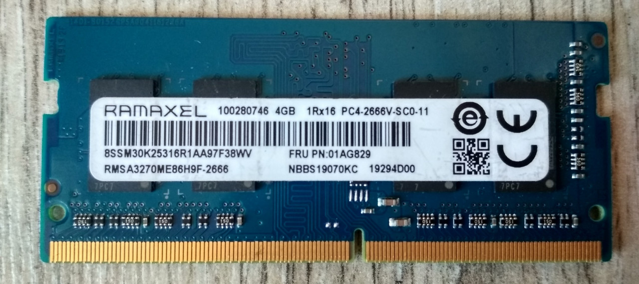 Оперативка для ноутбука 4GB DDR4 2666V Ramaxel PC4 21333S 1Rx16 RAM Оперативна пам'ять ДДР4
