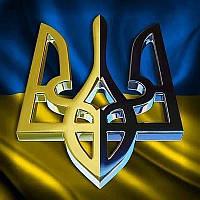 Набор алмазной вышивки на подрамнике  "Герб Украины" 30*30см,  AS3319п