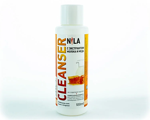 Клінсер професійний засіб для зняття липкого шару з нігтів Nila Cleanser 100мл. молоко і мед