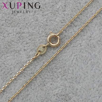 Цепочка Xuping Jewerly длина 60 см ширина 1 мм медицинское золото якорное плетение застёжка-шпрингель, фото 1