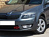 Skoda Octavia A7 (2013-2017) - накладки на передній бампер RS стиль, фото 4