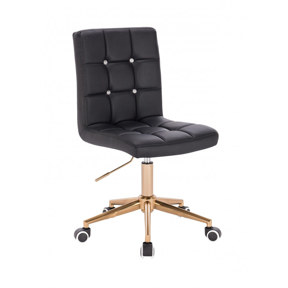 Перукарське крісло на пневматиці Bazkar HC1015CK чорний золота основа, фото 1