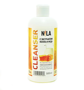 Клінсер професійний засіб для зняття липкого шару з нігтів Nila Cleanser 500мл. мед і молоко