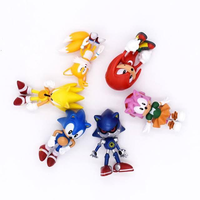 Набор фигурок Классический Ёжик Супер Соник, 6в1, 7 см - Classic Sonic the Hedgehog - фото 4 - id-p1366861337