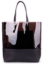 Женская сумка из кожи PoolParty city-carrie-black черная