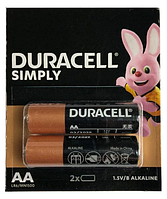 Батарейка Duracell Simply Alkaline LR6 AA 1.5V (2 шт.)