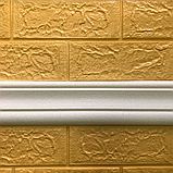 Плінтус багет гнучкий самоклеючий на підлогу та стелю 240х8 см, Білий, фото 5