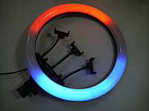 Кільцева LED лампа RGB MJ18 45см 220V 3 кріплення + пульт + чохол, фото 3