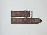 Коричневий шкіряний ремінець для наручних годинників з фактурою під крокодила, 26мм, фото 2
