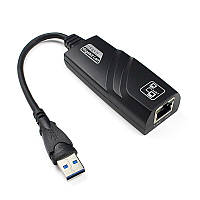 Адаптор ETHERNET USB 3.0 (шт.USB- гн.8Р8С) с кабелем, чёрный