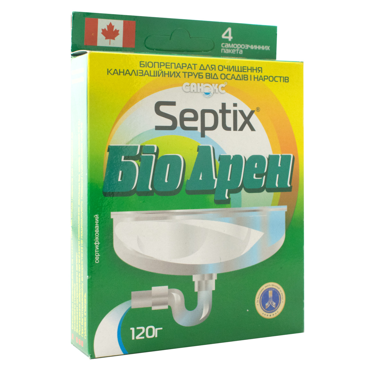 Біопрепарат Septix Біо Дрен для прочищення труб 120 г Canекс, фото 1