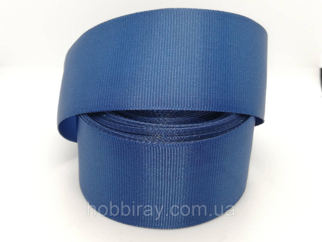Репсова стрічка 4 див. Ціна за 1 метр. Колір чорнильний синій., фото 1